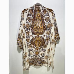 Billabong Kimono cardigan cover up boho peasant cottage artsy summer women M